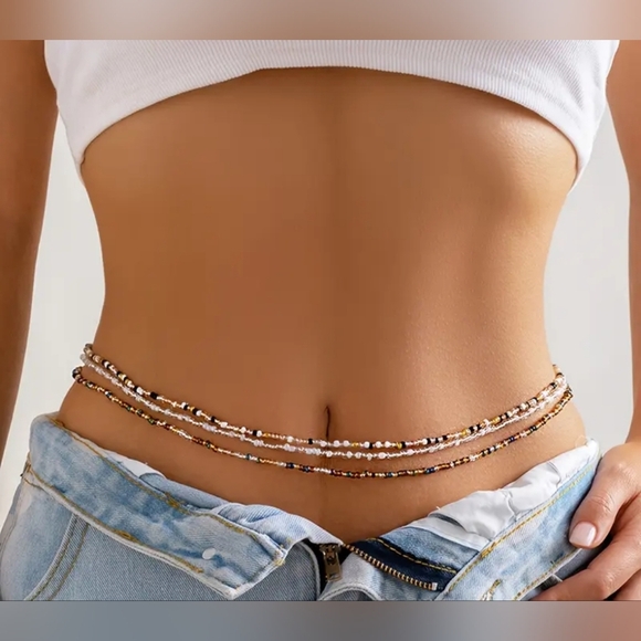 2 For $25! New! Multicolor Beaded Waist Chain New! - Picture 1 of 3